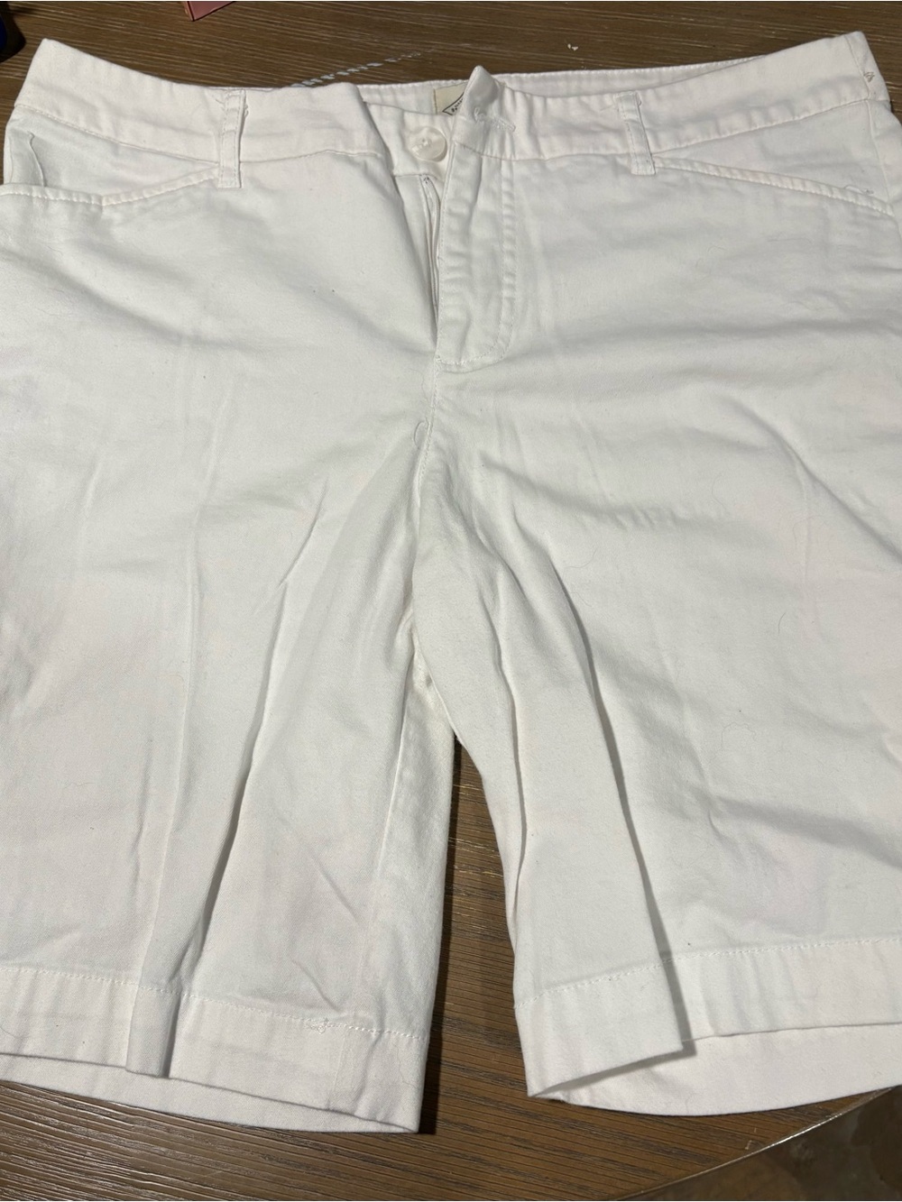 St. John's Bay White Flat-Front Shorts